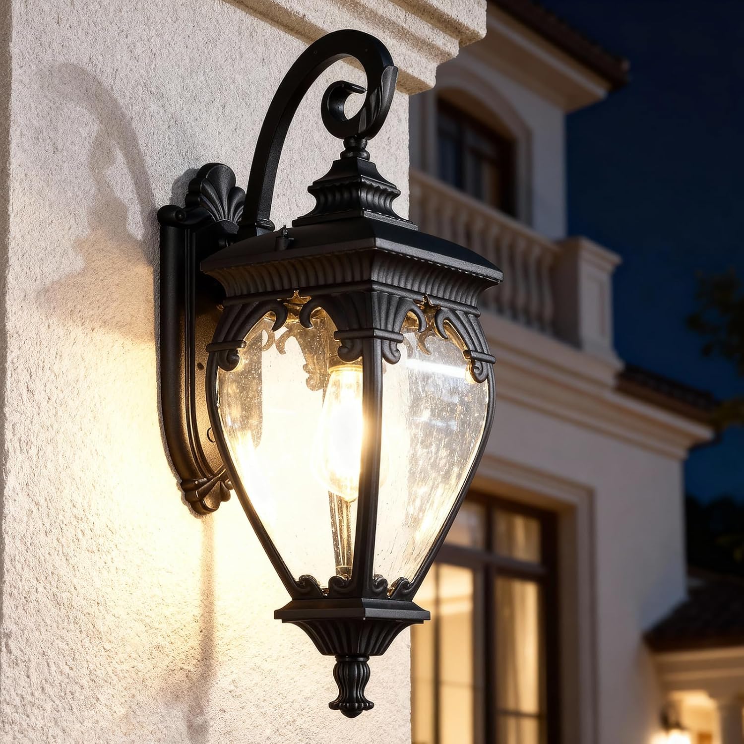 Large Outdoor Wall Lights Exterior Lighting Fixtures, 24.6 Inch Waterproof Large Outdoor Lanterns for Porch Light Fixture, Black Exterior Sconce Light for Outside House Patio Garage