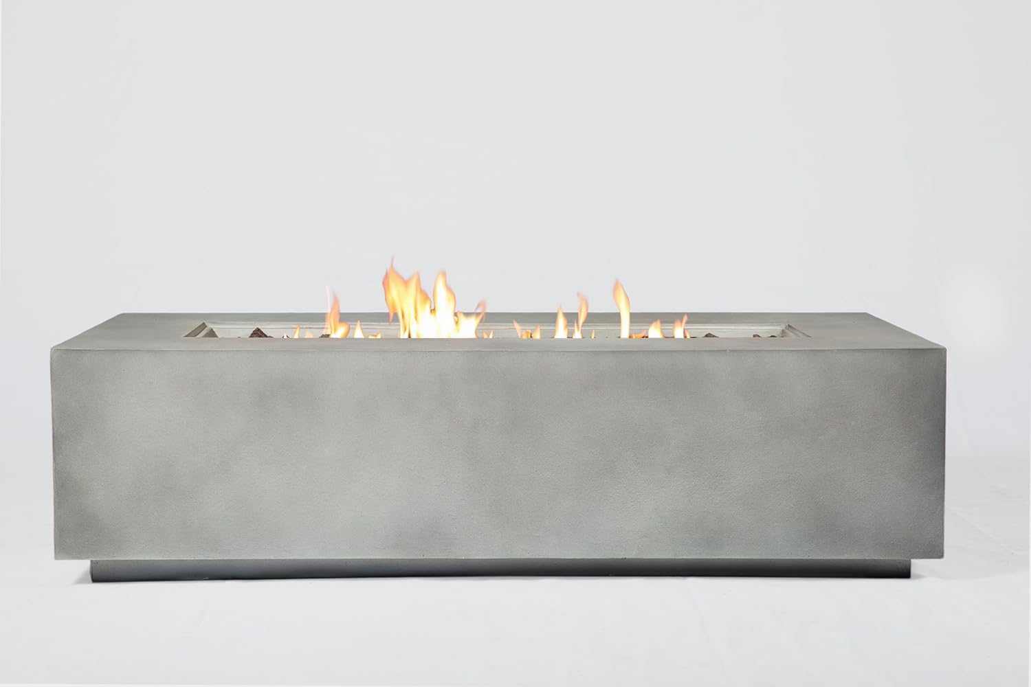 Modern Concrete Propane Fire Pit Table for Outdoor Dining & Gathering