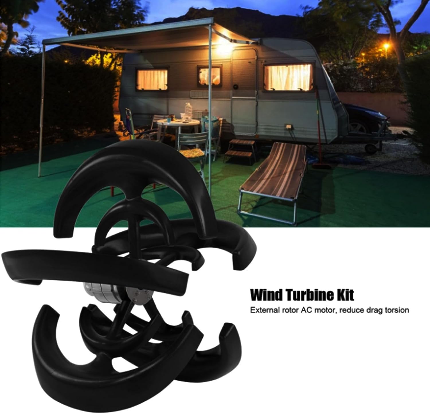 600W 5 Blades Vertical Wind Turbine Generator 12v/24v Wind Energy Vertical Shaft Generator 3 Phase AC Permanent Magnet Generator for Hybrid Wind Solar Energy, Black