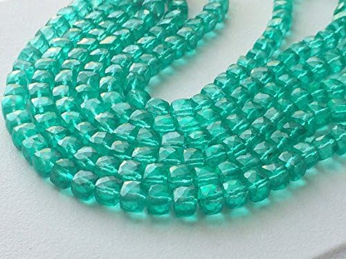 13 inch natural beads strand of 7-8mm faceted cube crystal quartz gemstone beads for DIY jewelry - necklace, bracelet, earring, ring.