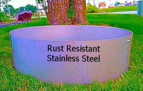 Round Stainless Steel Metal Fire Pit Campfire Ring Liner 40