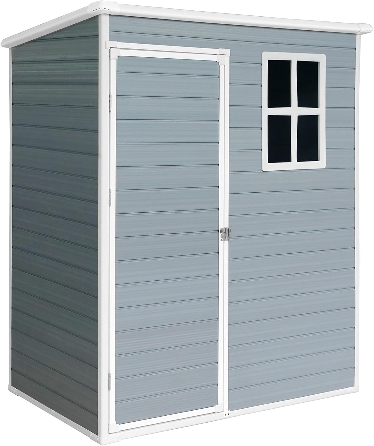 5ft x 3ft Resin Outdoor Storage Shed Plastic Garden Sheds with Floor and Lockable Door for Backyard, Lawn