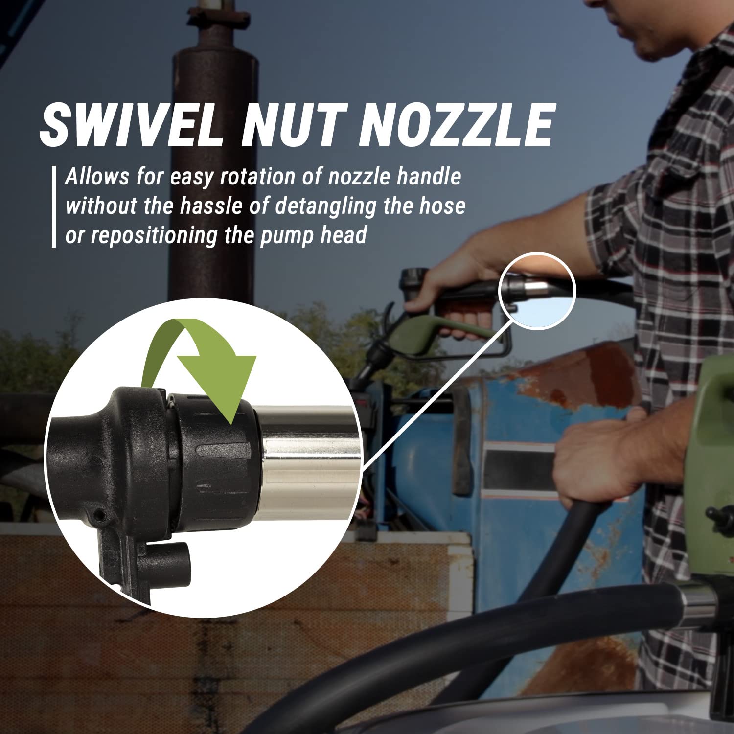 TERA PUMP Electric Drum Barrel Siphon for 55 Gallon Drums with Corrugated P.E. Discharge Hose with Easy Squeeze Nozzle (7.6 Gallon/Min)