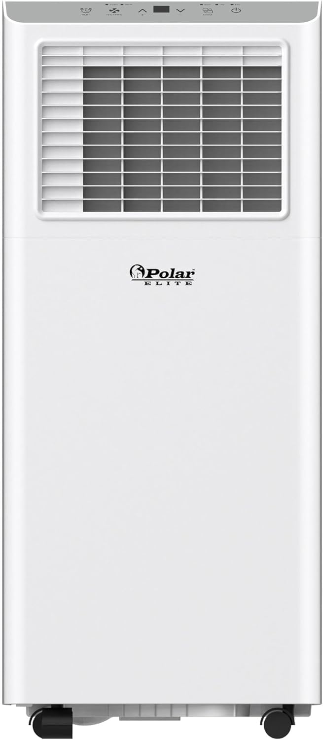 Memorex Polar Elite Portable Air Conditioner, 8,000 BTU ASHRAE (5,100 BTU DOE), Cools Up to 150 Sq. Ft., with Cool, Fan, Dry Modes, Full Function Remote Control, Window Kit & 2-Year Warranty