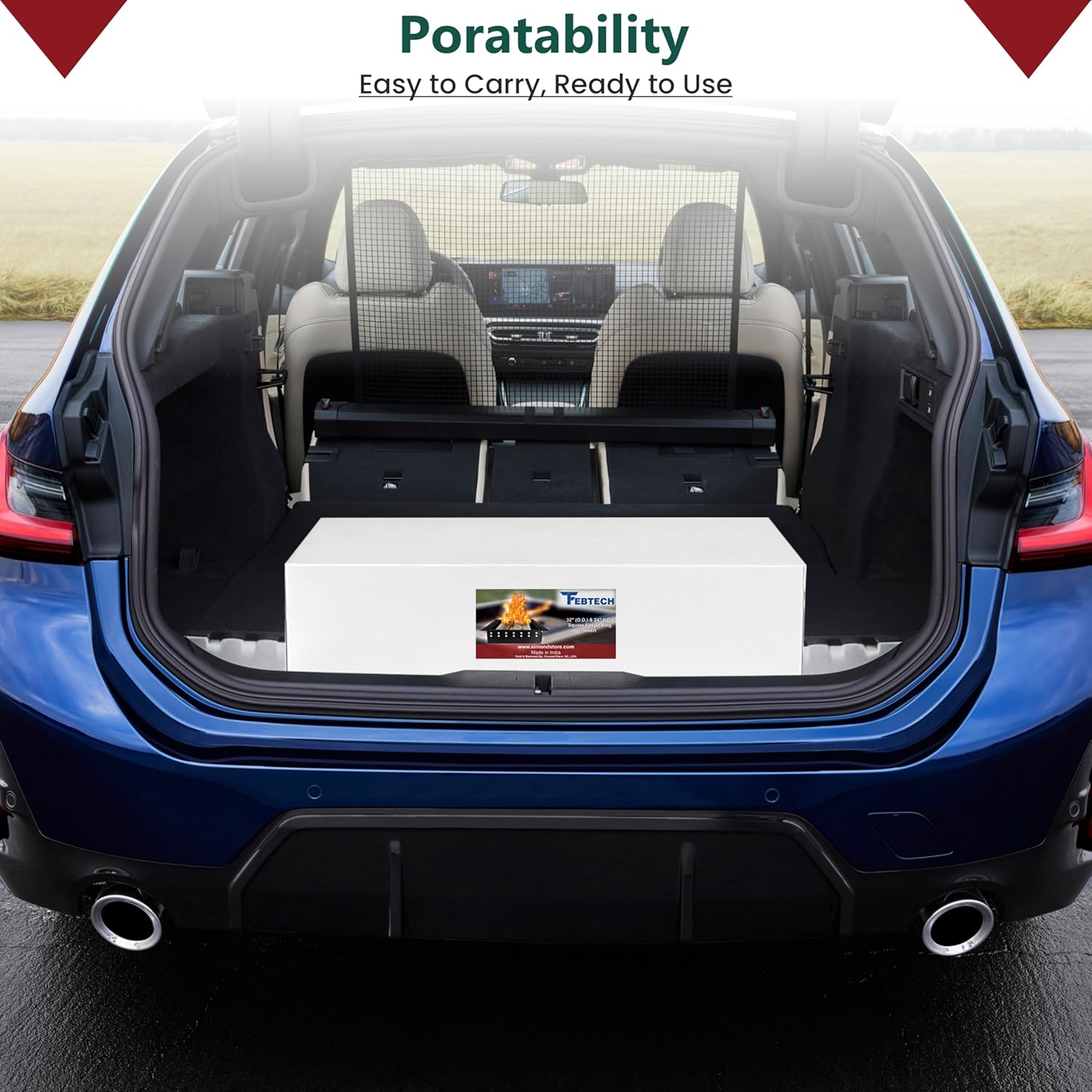 FEBTECH - Square Fire Pit Insert Ring - Carbon Steel 32