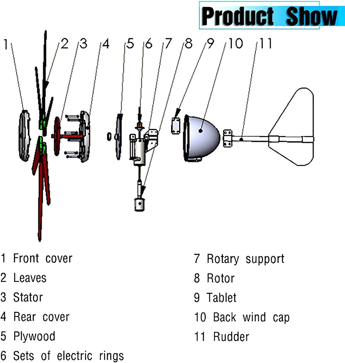 6 Blades Wind Turbines Generator 12 24V Wind Solar Hybrid Wind Generator Kit Household Wind Turbines Generator Kit 3000W