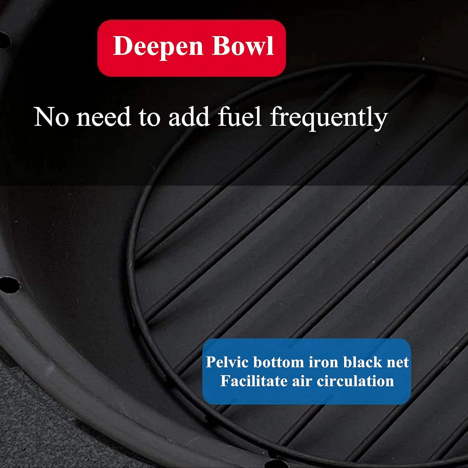 Cast Stone Fire Pit,Large Firepit Table Wood Burning,Mesh Screen Spark Protector and Lift Hook,Heat Resistant Fire Bowl,Patio Garden Fireplace