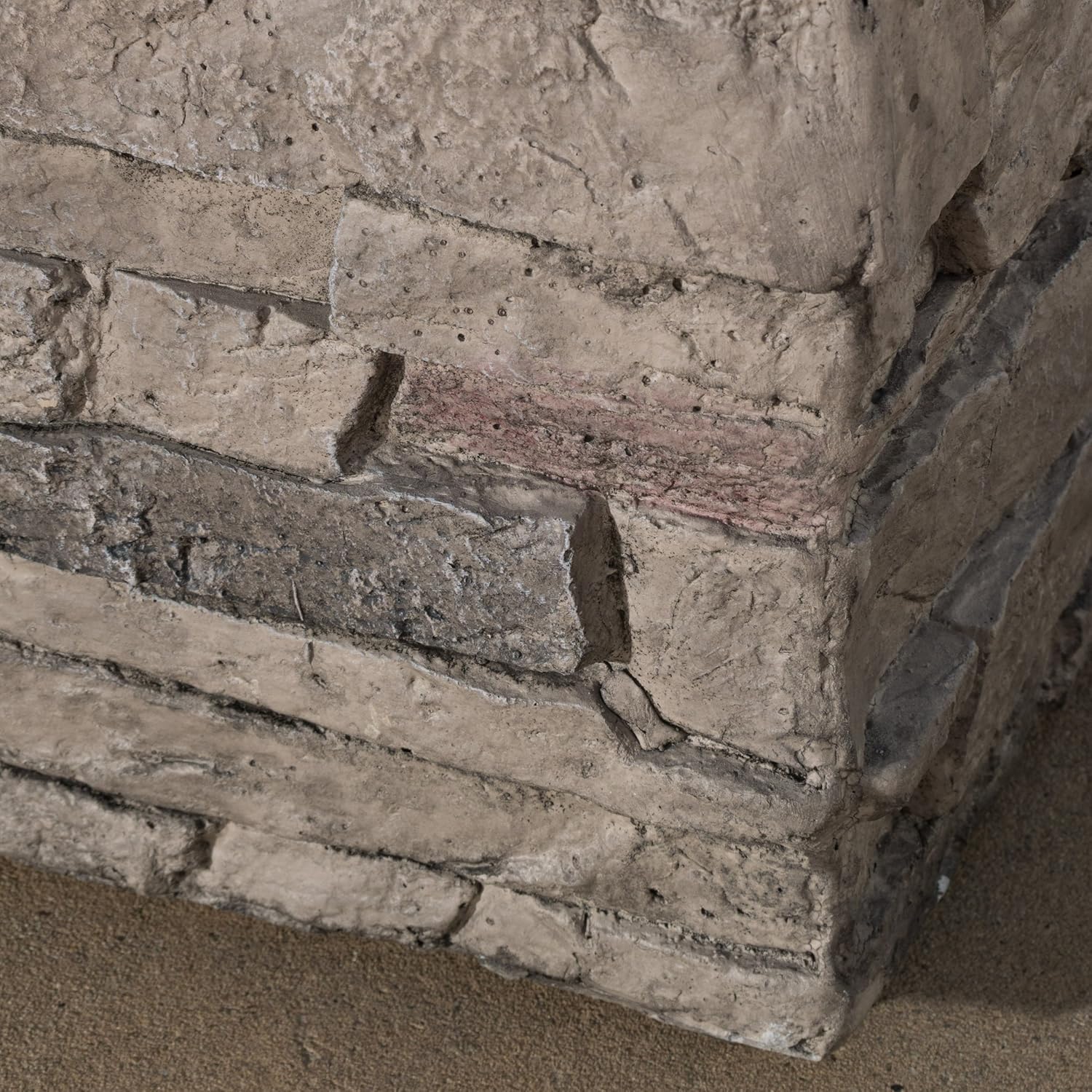 32 Inches Square Stone Gray Mgo Fire Pit with 40,000 Btu, Durable Outdoor Fireplace for Patio, Backyard, and Deck – Weather-Design (1 Doors)