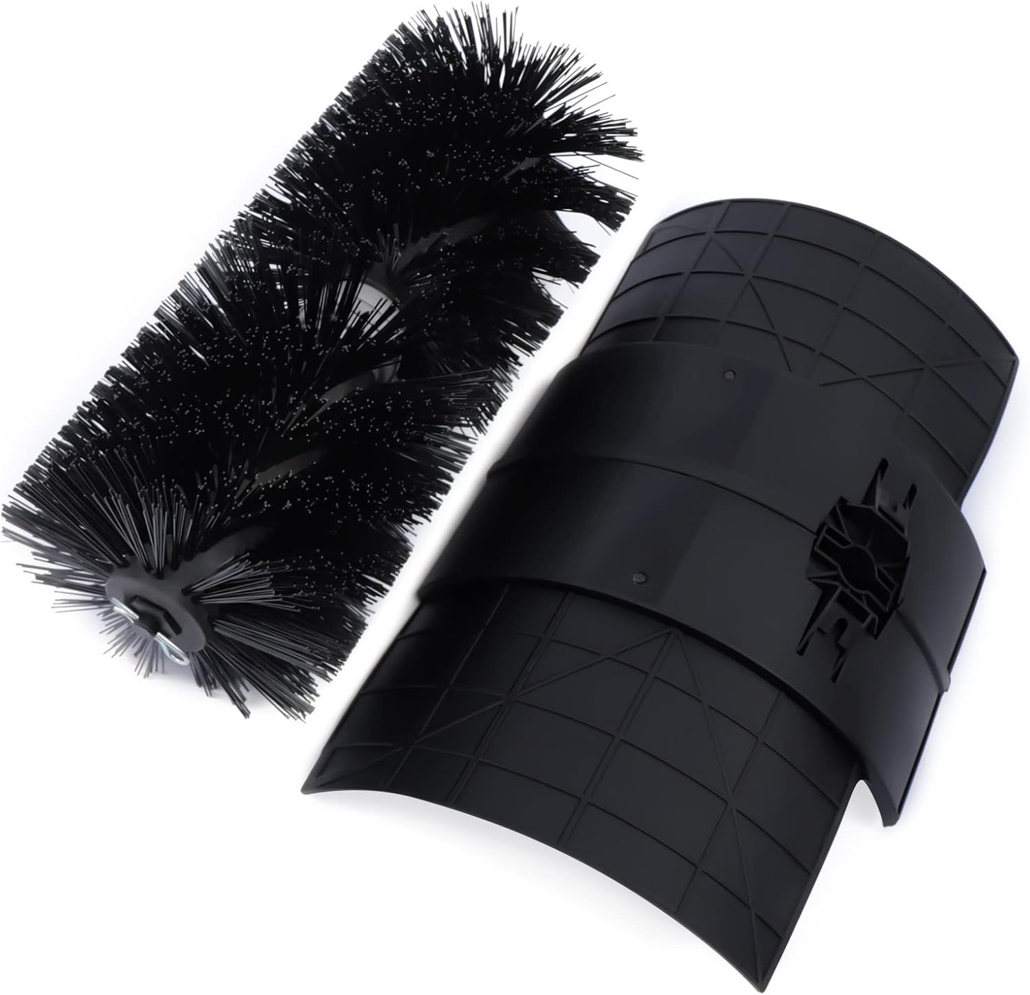 Power Sweeper Brush Couple Shield Attachment, 23''Black Bristle Brush Couple Shaft Attachment Rolling Brush Head + Debris Shield for Gasoline Outdoor Handheld Sweeper Walk