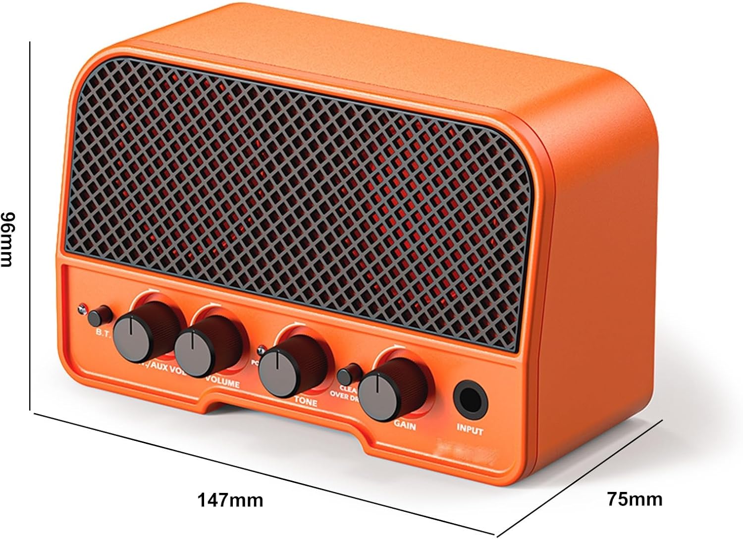 Mini Portable Acoustic Amplifier Speaker 5Watt Acoustic Guitar Amplifierr Normal/Bright Channels(Black)