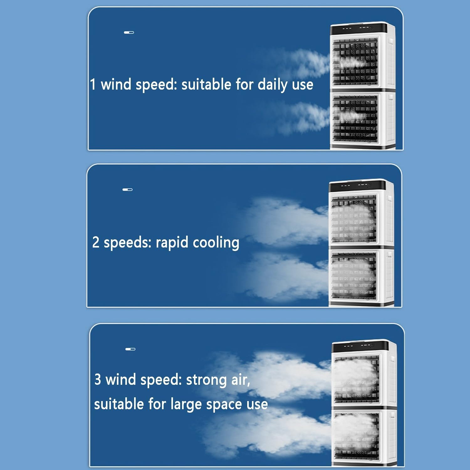 Mobile Air Conditioners, Portable Evaporative Air Cooler, Cooling Fan with Remote,12h Timer,14l Water Tank,3 Speeds, Personal Swamp Cooler for Room Office Garage Indoor Outdoor Use(126cm(49.6in))