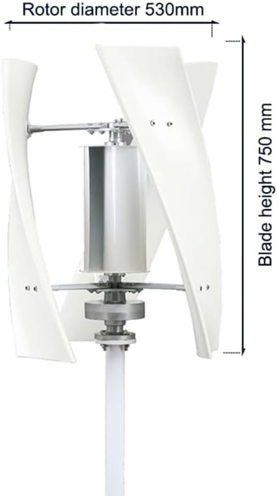 220V 12V 24V 48V Magnetic Levitation Wind Turbine 12000W No Noise Vertical Axis Wind Turbine Generator,with MPPT Controller for Home Street Lighting(White)