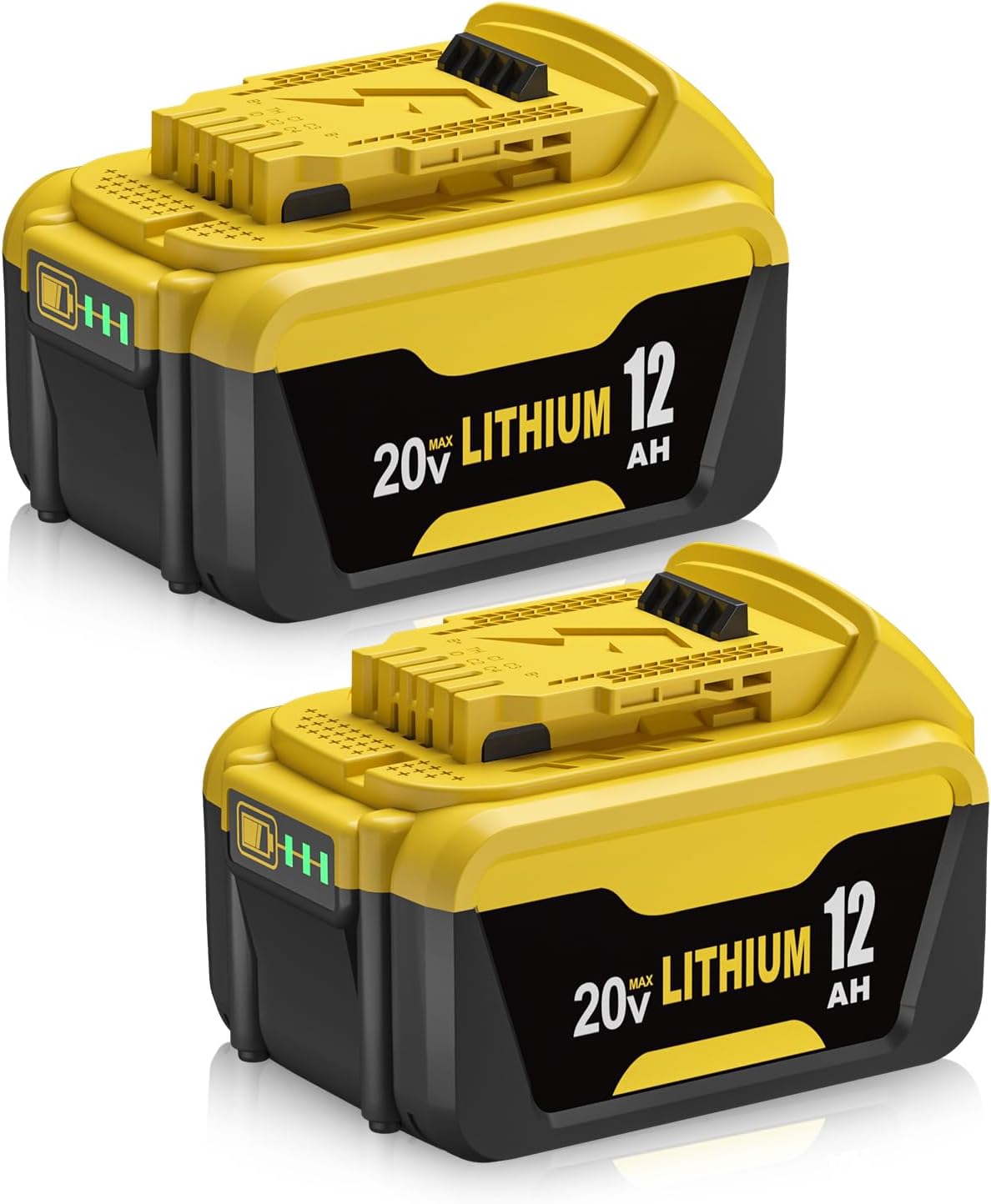 2Packs 12.0Ah Lithium Replacement Battery for Dewalt Compatible with Dewalt 20V Max Battery and 20 Volt Cordless Power Tools