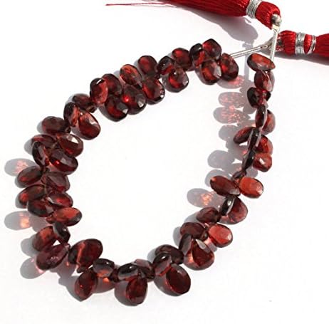 13 inch natural beads strand of 8x5mm faceted pear mozambique garnet gemstone briolletes beads for DIY jewelry - necklace, bracelet, earring, ring.