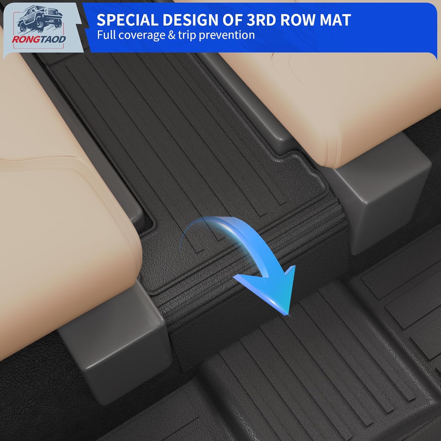 Rongtaod Floor Mats Compatible with 2020-2025 Kia Telluride 7 Seats Trunk Liner Cargo Liner Back Seat Cover Kick Mat 2024 Telluride Accessories (Floor Mats+Trunk Mat+2nd&3rd Row Backrest Mat)