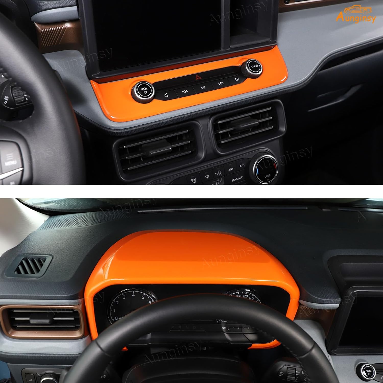 Car 20Pcs Interior Decoration Trim Kit Compatible with Ford Maverick 2022-2024 Center Console A/C Volume Switch/Dash Outlet Vent/Gear Shift/Door Handle/ Window Lift Panel Protector Cover Accessories