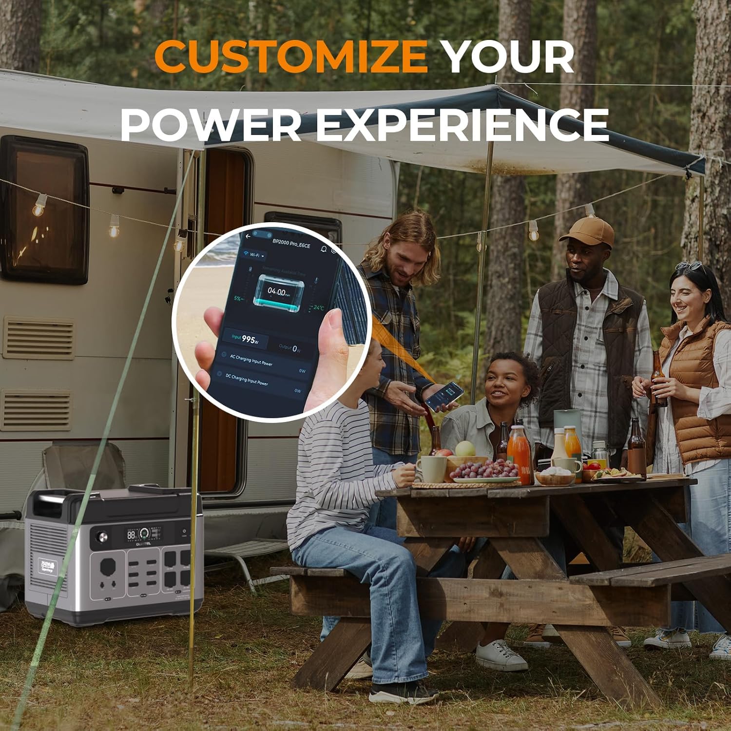 OUKITEL P2001 Plus 2400W Solar Generator(2025 NEW), 2048Wh Solar power station with 4 AC Outlets (5000W Peak), 1.5H Full Charging, APP Control Battery Backup for Home, Camping & RVs