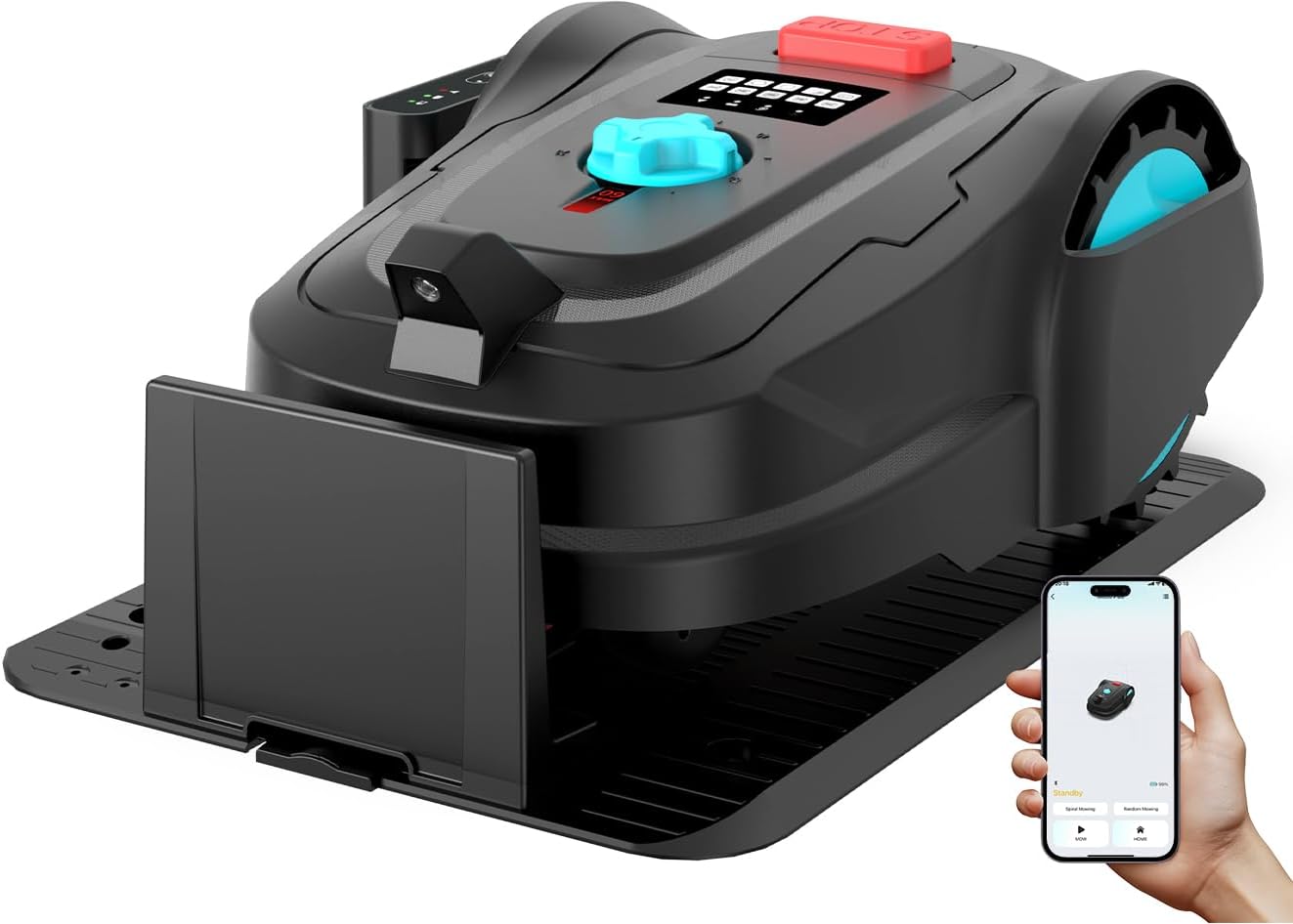 M800Plus Cordless Robot Lawn Mower with GPS + 3D Visual Navigation, Bow-Shaped Path Mowing, APP Control, 4.0Ah Automatic Robotic Lawnmower for 1/5 Acre, Obstacle Avoidance, Height Adjustment