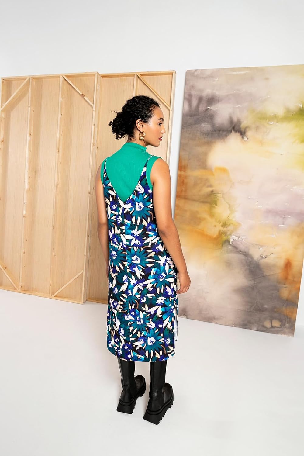 Womens Mara V-Neck Midi Slip Dress