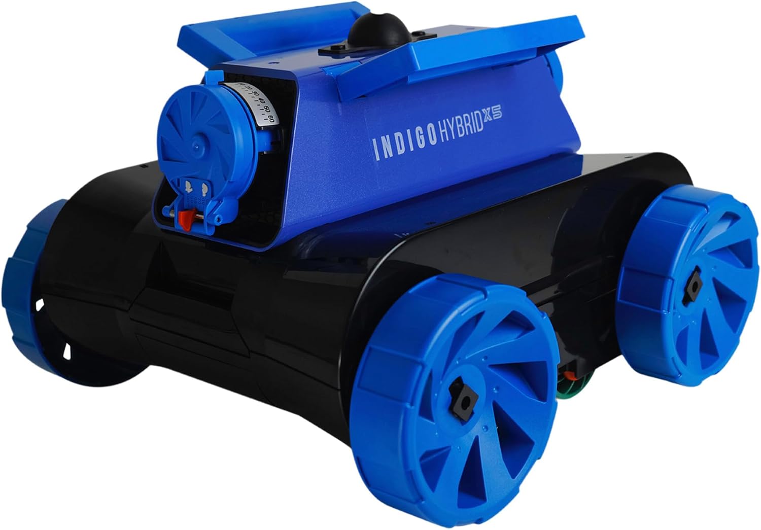 Blue Wave Indigo Hybrid x-5 Robotic Pool Cleaner for In-Ground & Above Ground Pools – Auto Pool Vacuum with Focus Flow Technology, 50-Ft Swivel Cord, 3,732 GPH Top-Loading Filter – Blue/Black Finish