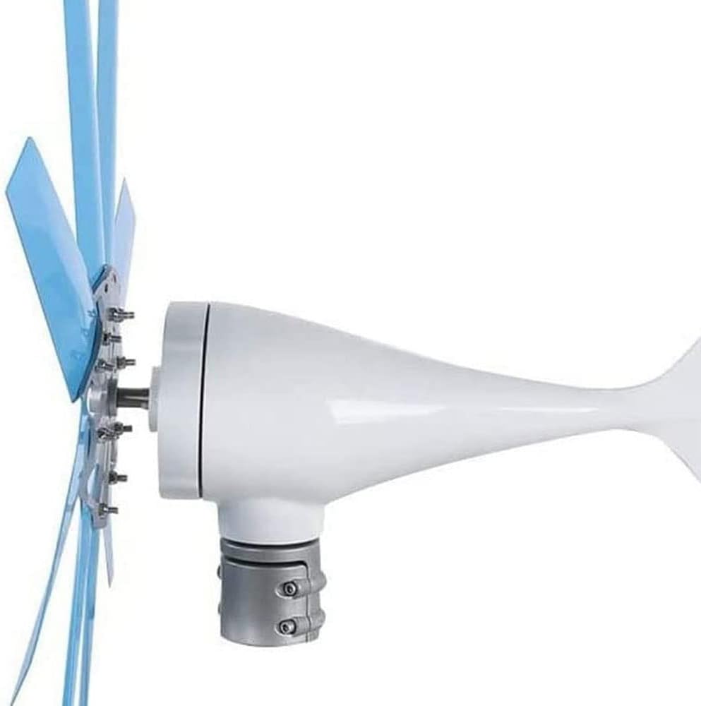 Wind Turbine Generator Kit 300-400W, 8 Blades Windmill Power Motor Controller Charge for Home Marine Hybrid Solar Wind System (Blue 12V/24V)