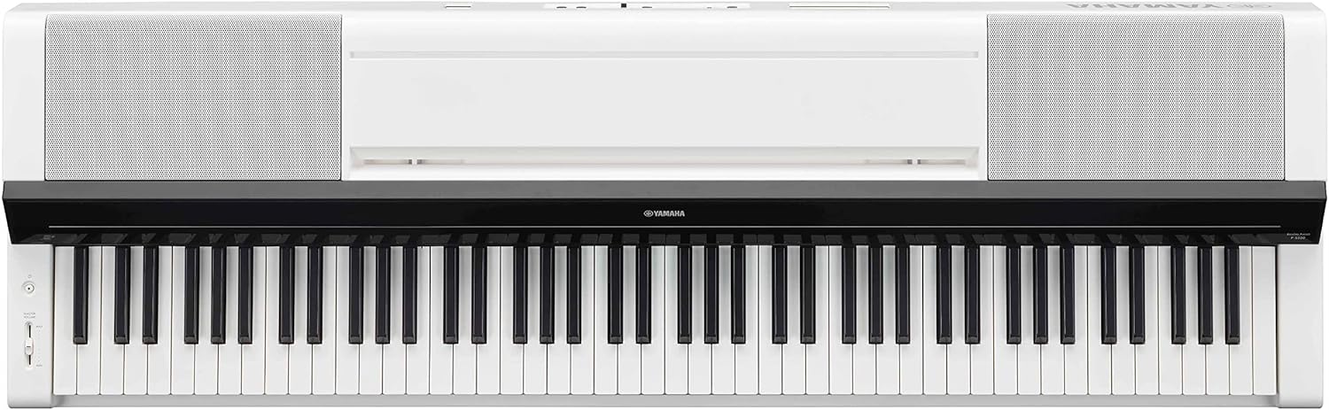 Yamaha PS500 88-key Smart Digital Piano w/Stream Lights Technology, PA500C Power Adapter and FC4A Sustain Pedal, White