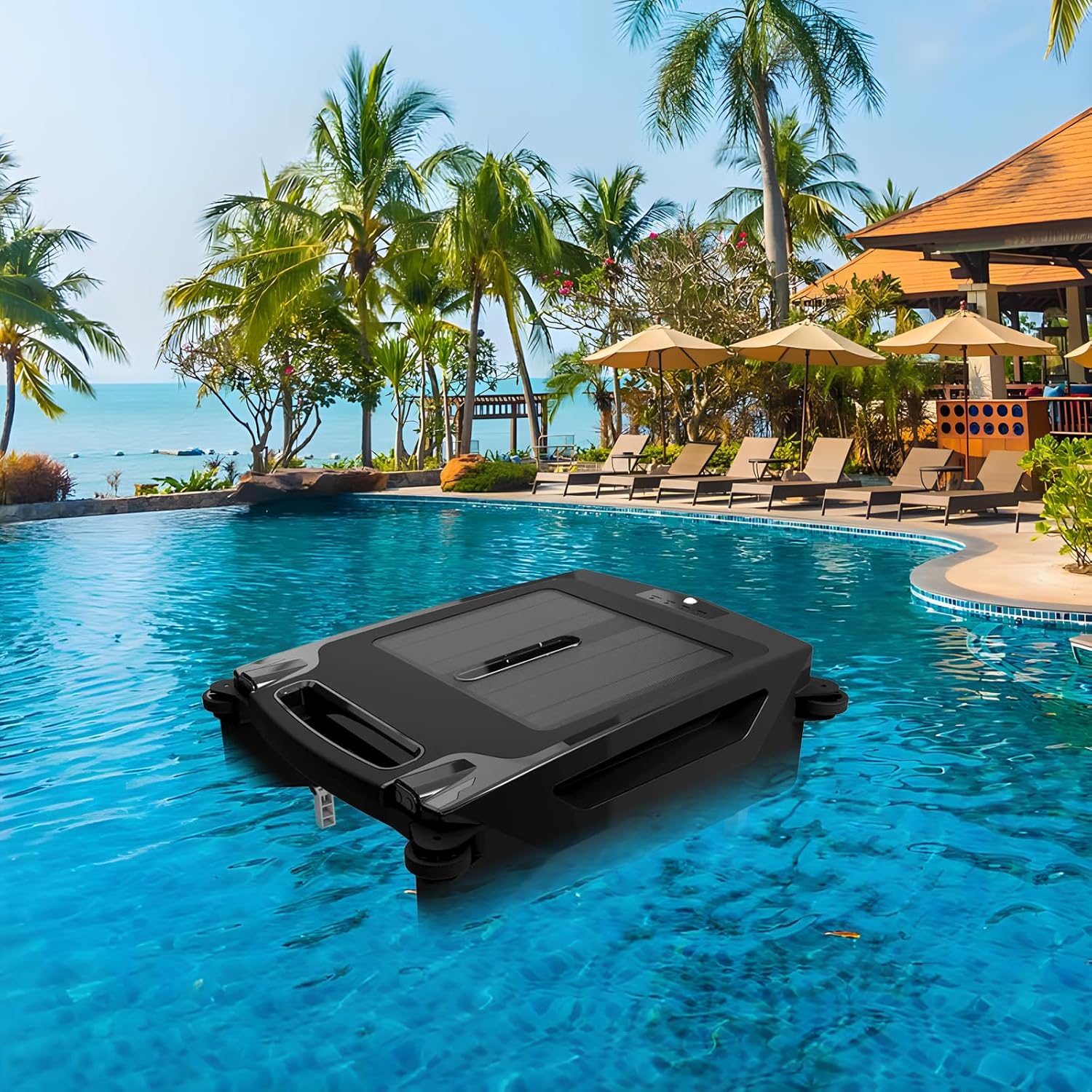 Swimming Pool Robot, Intelligent Robotic Pool Skimmer, Pool Water Surface Cleaner Robot, Solar Powered Pool Cleaner Robot, Pool Surface Skimmer, Robot Pool Cleaner for Skim Water Surface