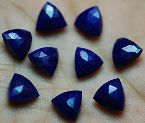 5 matched pair,quality, lapis lazuli feceted trillion briolettes 10mm approx