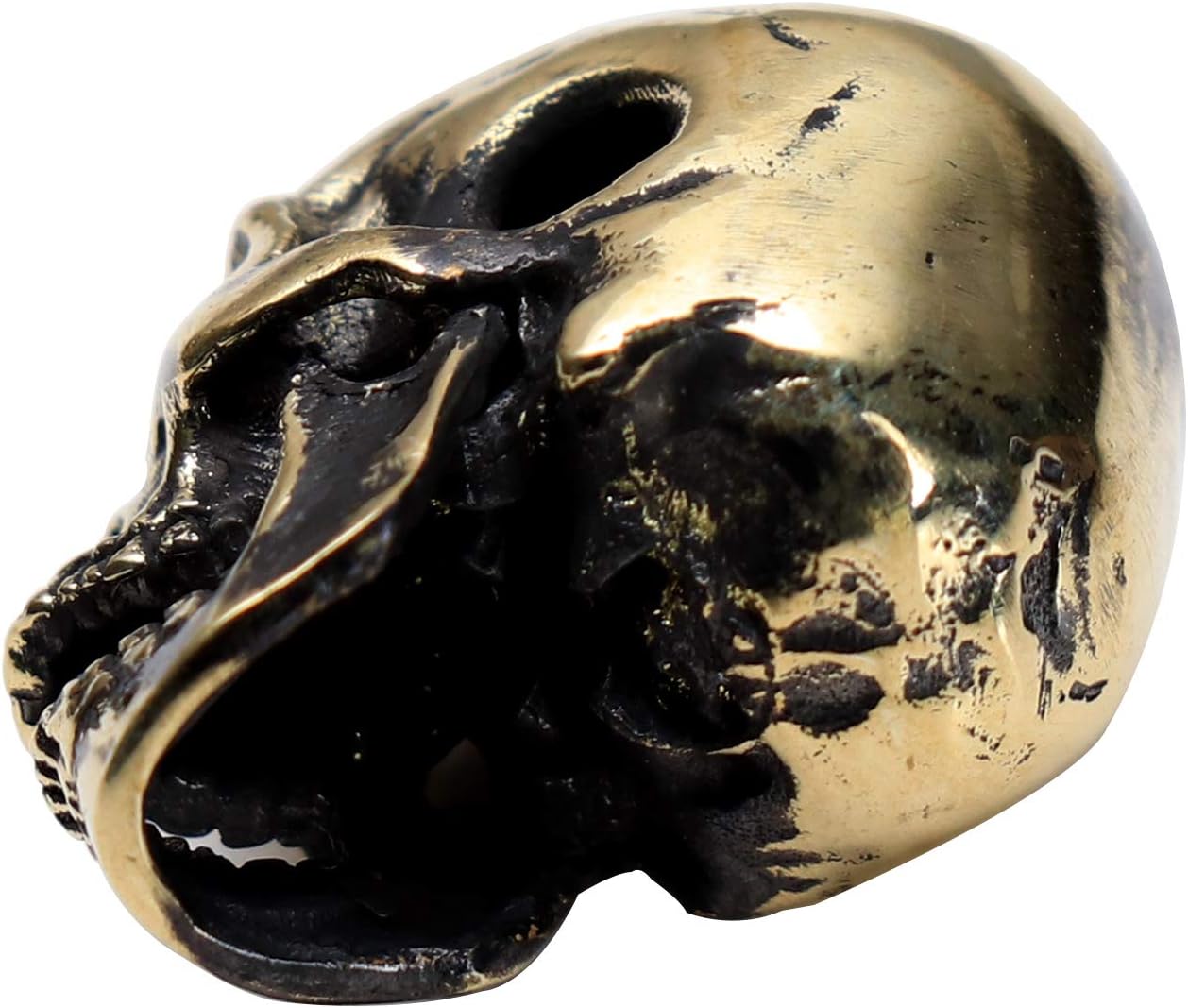 Glintbay Handmade Brass Skull Bead Motorcycle Heavy Locomotive Punk Pendant (L)