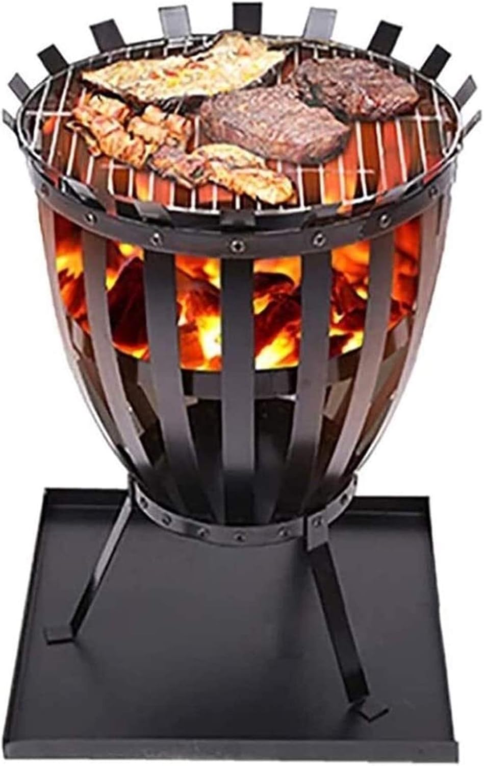 Fire Pits Outdoor Wood Burning Outdoor Fire Large Bonfire Wood Burning Patio Coal Grill Firepit for Outside Grill Charcoal Smokeless Grill with Spark Screen with Cover BBQ Cooking for Outside Camping