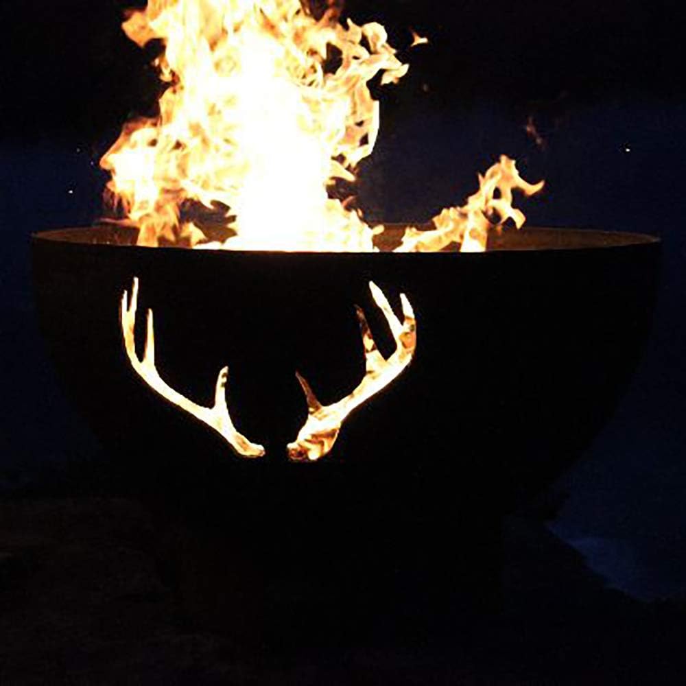 Fire Pit Art Antlers Wood Fire Pit (Antlers)