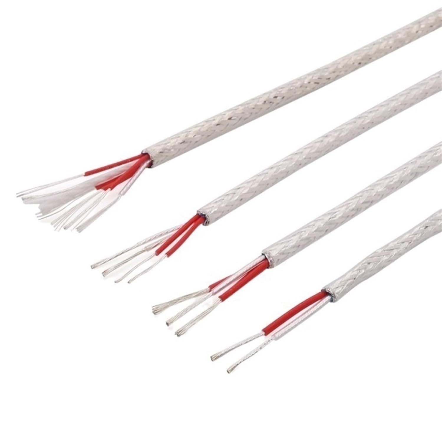 Electrical Wire, Silver Plated PTFE Shielded Audio Cable 0.15-0.5mm Multiple Cores for Amplifier Speaker Headphone DIY(Square 0.15mm,3 Cores)