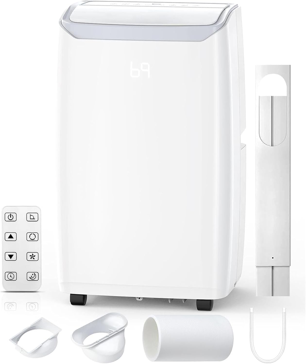 14000 BTU Portable Air Conditioners Up to 550 Sq.Ft, Air Conditioner With Cooling/Dehumidifier/Fan/Sleep Mode, Remote Control, Portable AC for Large Room, Campervan, Office, Temporary Space, White