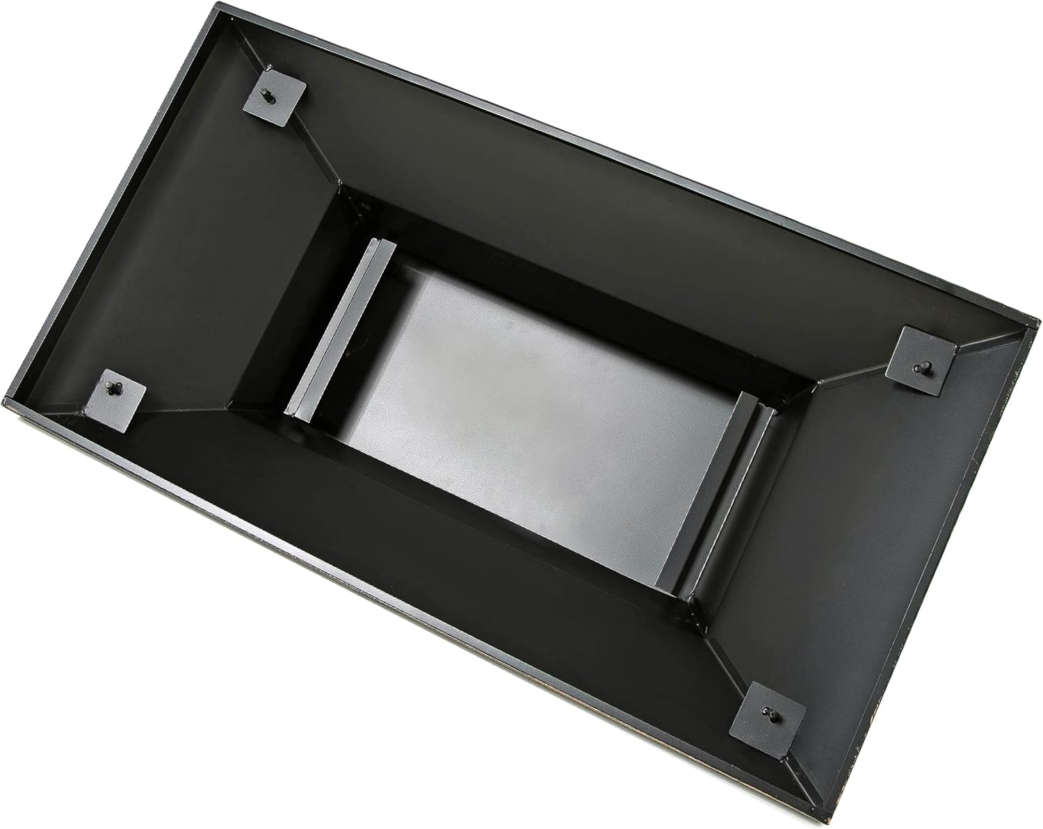 Outdoor Wood Burning Fireplace with Wood Storage, 37-Inch Rectangular Steel Outdoor Fireplace Log Burning Fire Pit with Poker for Patio Garden and Backyard