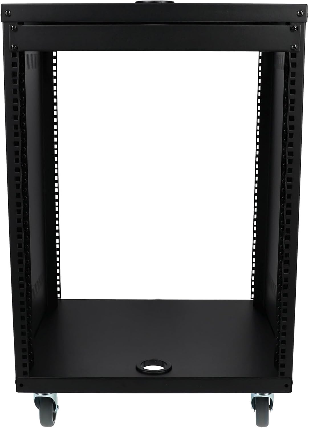 Rockville RR14U 14U Live Sound/Recording Studio Rack Case with Wheels, Reversible Rack Rails, Front & Rear Mounting, Cable Management Ports, 440lb Capacity