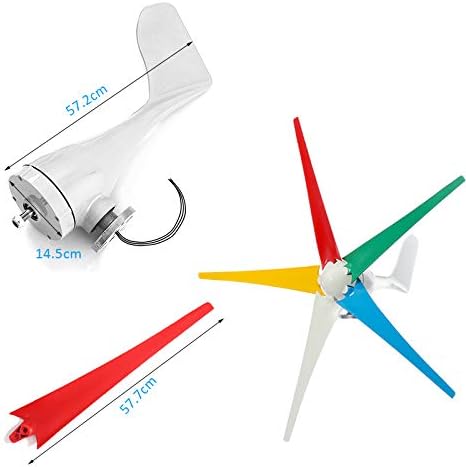 SISHUINIANHUA 8000W AC Permanent Wind Turbines Generator 12/24/48V W/Controller 5-Nylon Blades Household Power Generator for Solar Streetlight,12v,8000w