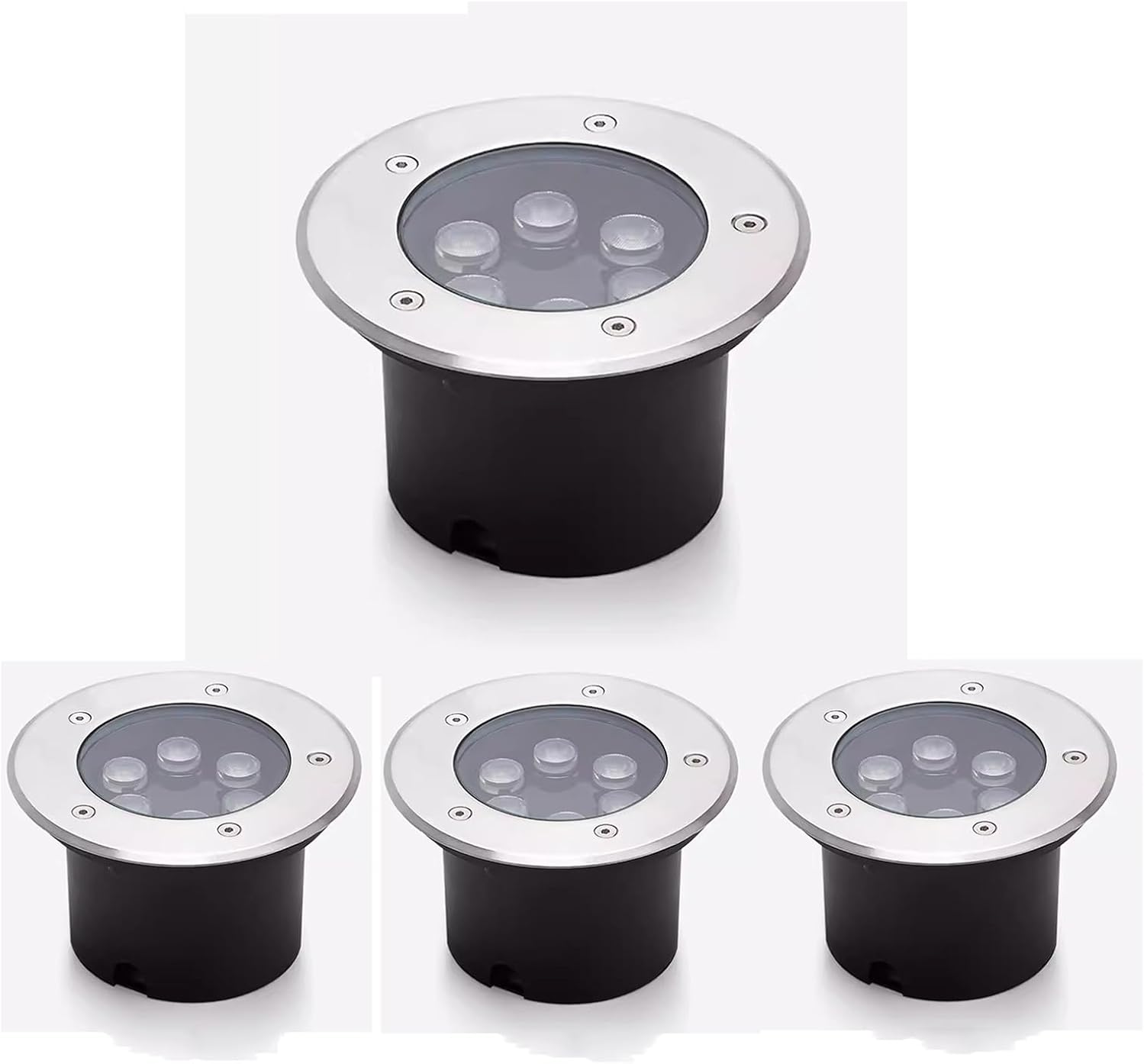 4 Pack LED Buried Light Recessed Underground Light IP66 Waterproof AC85-265V Spotlight for Outdoor, Sidewalk, Garden, Pathway, Bridge Decorative Landscape Lights (Color : Yellow, Size : 36W