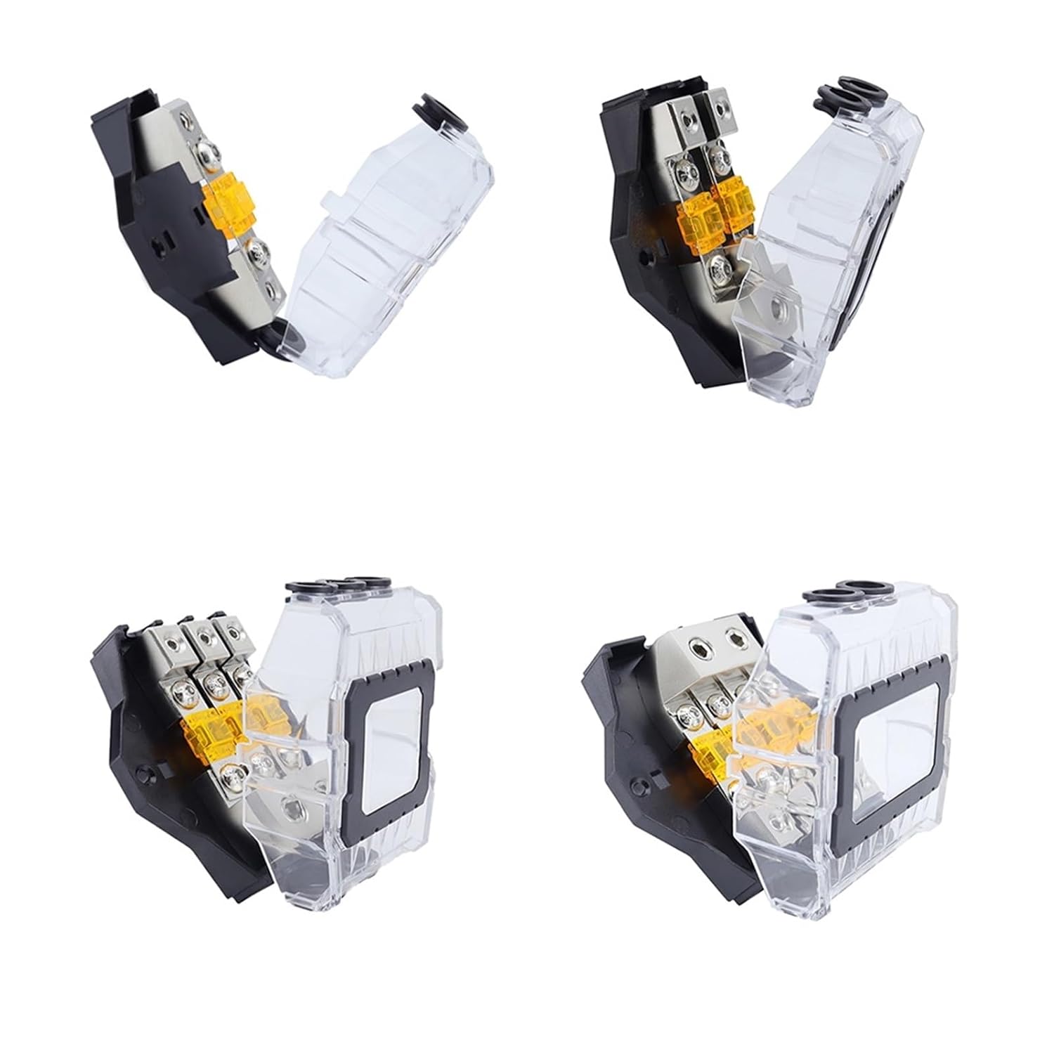 1/2/3/4-Way Fused Distribution Block with 80A Fuses Amp Ground Distribution Block for Car Audio Amplifier Splitter