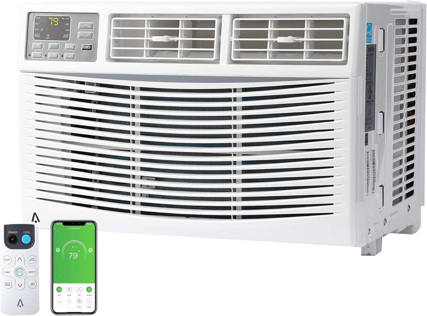 Window Air Conditioner 12000 BTU, Cools Up to 550 Sq. Ft, 3 Cooling & Fan Speeds, Energy Efficient, Ac Window Unit for Living Room, Home Office, Bedroom