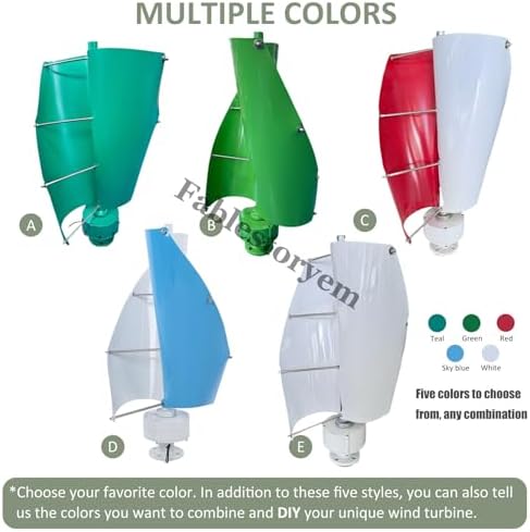 High-Efficiency 12000W Vertical Wind Turbine Kit, 12V/24V/48V with Charge Controller, 3 Phase AC Permanent Magnet Generator for Home, RV, Boat, Marine Power Solutions