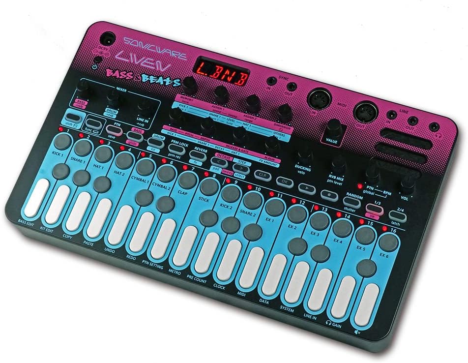 Sonicware Liven BASS&BEATS [Wavetable Bass Synthesizer and Drum Machine] Groove Box