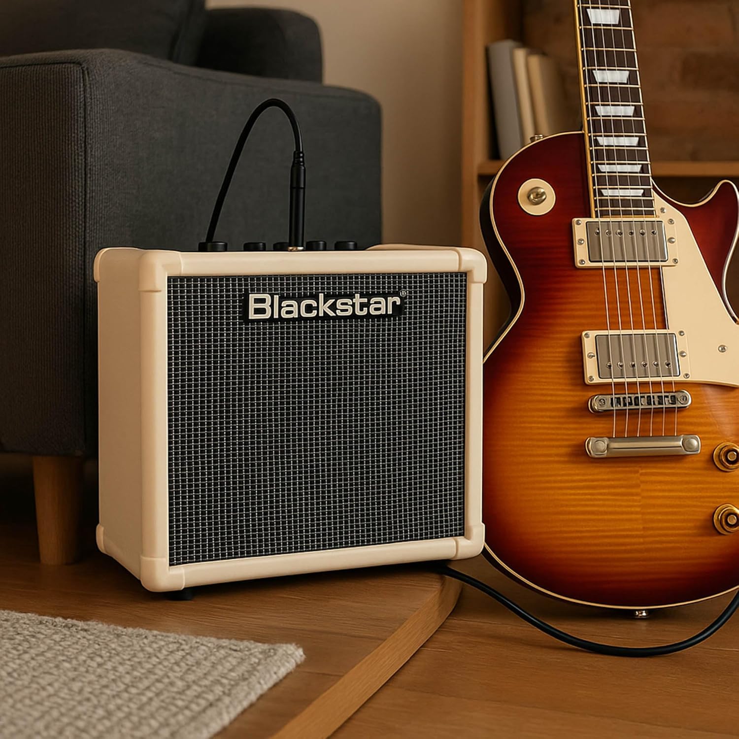 Blackstar ID:CORE V4 Stereo 10 Guitar Combo Amplifier - Double Cream Bundle with Instrument Cable, Picks, and Austin Bazaar Polishing Cloth