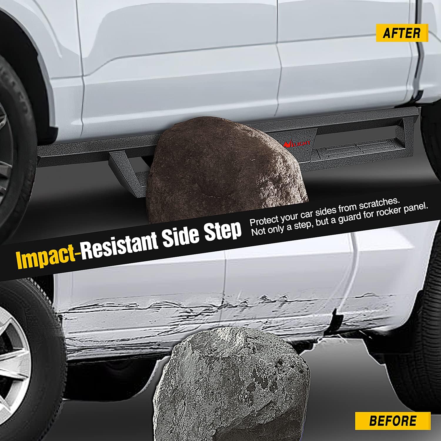 Nilight Running Boards for 2021 2022 2023 2024 Ford Bronco 4 Door Dual-Stage Textured Black Powder Coated Slip-Proof Side Step Nerf Bars