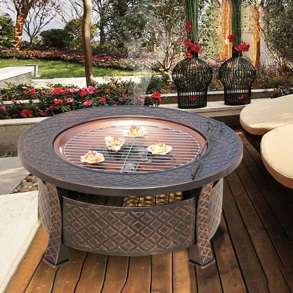 Outdoor Fire Pits,Housewares Cast Iron Fire Pit Outdoor Garden Patio Heater Camping Bowl for Wood 56cm Diameter Garden Fire Pit Basket Patio Heater