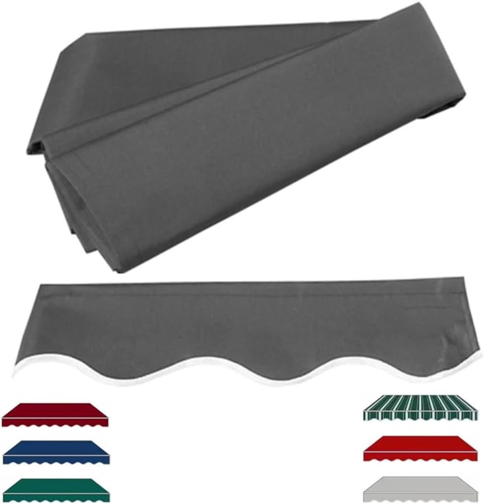 Outdoor Retractable Patio Awning Replacement Fabric Waterproof Canvas Canopy Top Cover for Yard Shop Balcony Grey 22.9x9.8ft