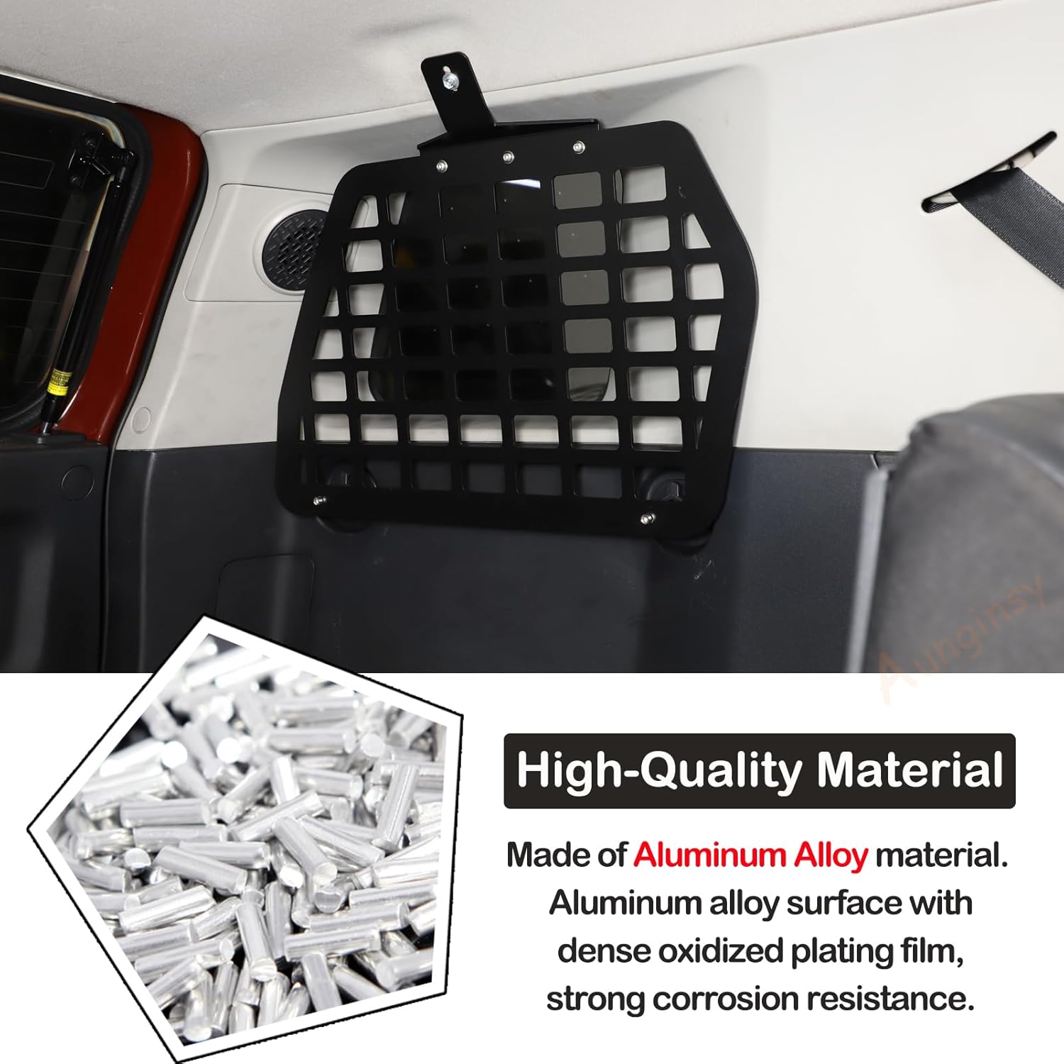 Car Trunk Storage Panel Compatible with Toyota FJ Cruiser 2007-2024 Car Left Right Side Trunk Organizer Storage Rack Shelf Holder Trunk Storage Panel Bracket Tailbox Hanging Bag Grid Frame Accessories