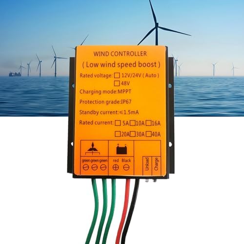 12V 24V Wind Turbine Controller 12000W, 16A-40A High Efficiency for Horizontal & Vertical Wind Turbine Generators, Reliable Wind Power Management Solution