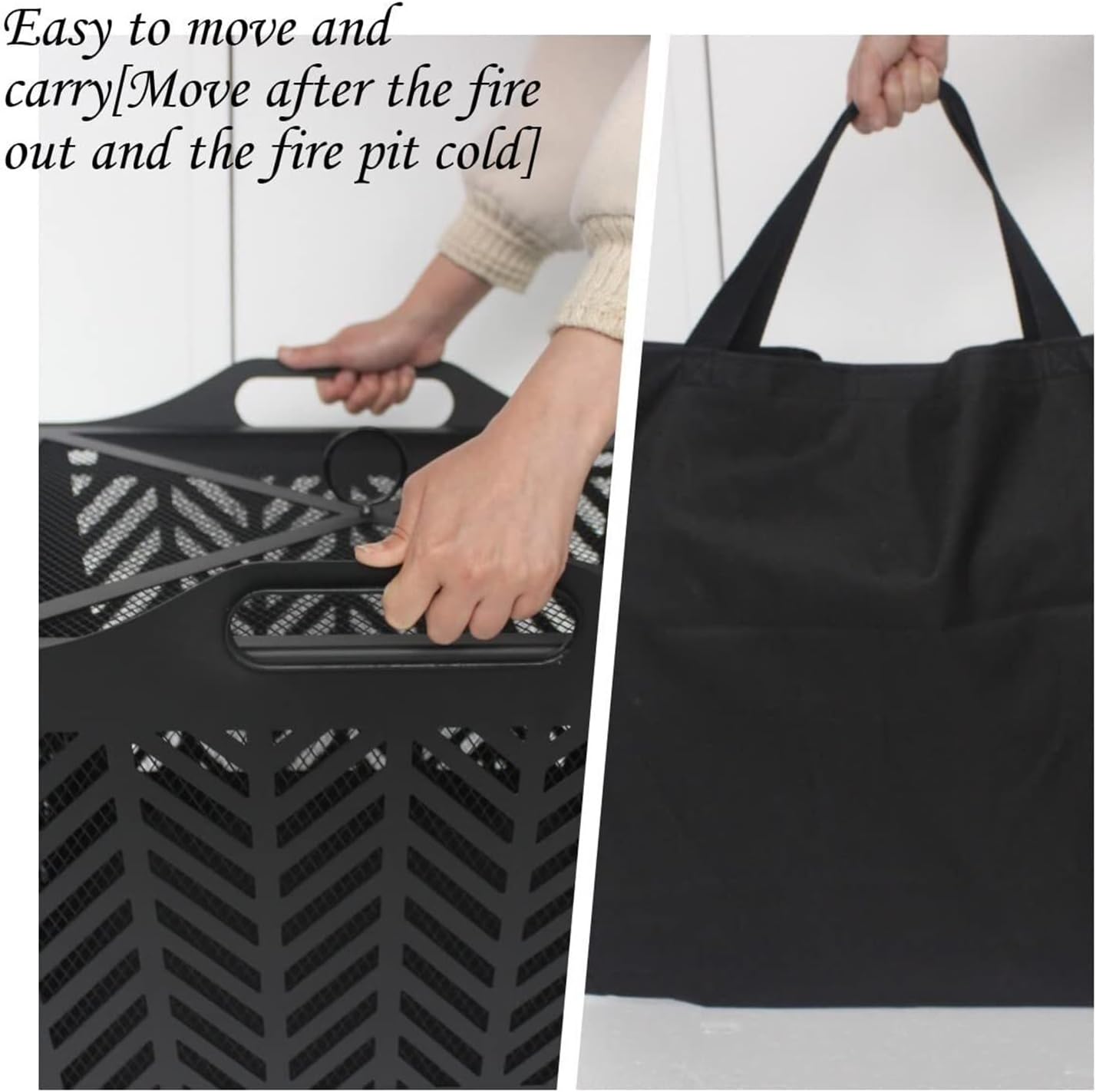 20 Inch Portable Fire Pit for Outside with Grill and Storage Bag, Wood Burning Firepit with Poker and Spark Screen for Patio, Yard, Camping, and Outdoor Gatherings