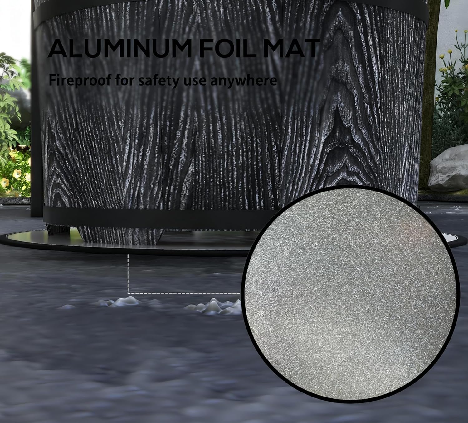 Smokeless Fire Pit with Fireproof Mat, 20 Inch Portable Wood Burning Firepit for Outdoor Use, Barrel Style Camping Stove for Backyard Patio and Picnic Gatherings, Patio Stove for Garden BBQ & Bonfire