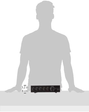 Monoprice Commercial Audio 3 Channel 60 Watt 100/70V Mixer Amp - Three Mic Inputs, Bass, Treble, and Volume Controls, Black